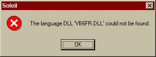 The language DLL 'vb6fr.dll' could not be found.
