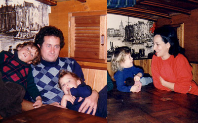 la  Famille au complet  dans le carré du Ghost  Goélette  de 15 mètres .